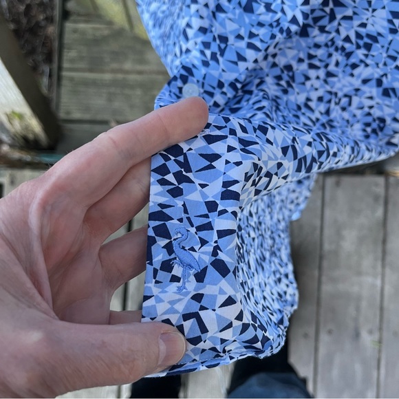 Tailorbyrd Men’s Abstract Pattern Long Sleeve Flip Cuff Button Down Shirt Sz M - Picture 6 of 12